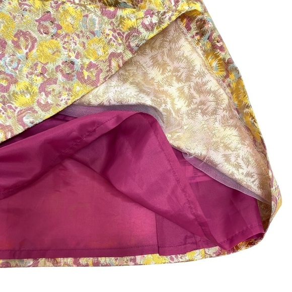 ZAC Posen for Target Floral Brocade Gold Jacquard Mini Dress - Picture 8 of 11